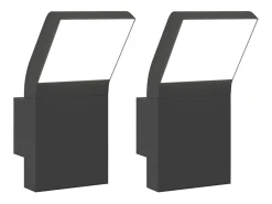 Aplique Para Pared-Lámparas de pared LED de exterior 2 uds aluminio fundido ES878716 Negro