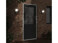 Aplique Para Pared-Lámparas de pared LED exterior con sensor 2 uds aluminio ES338334 Negro