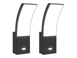 Lámparas de pared LED exterior con sensor 2 uds aluminio ES134150 Negro Sale