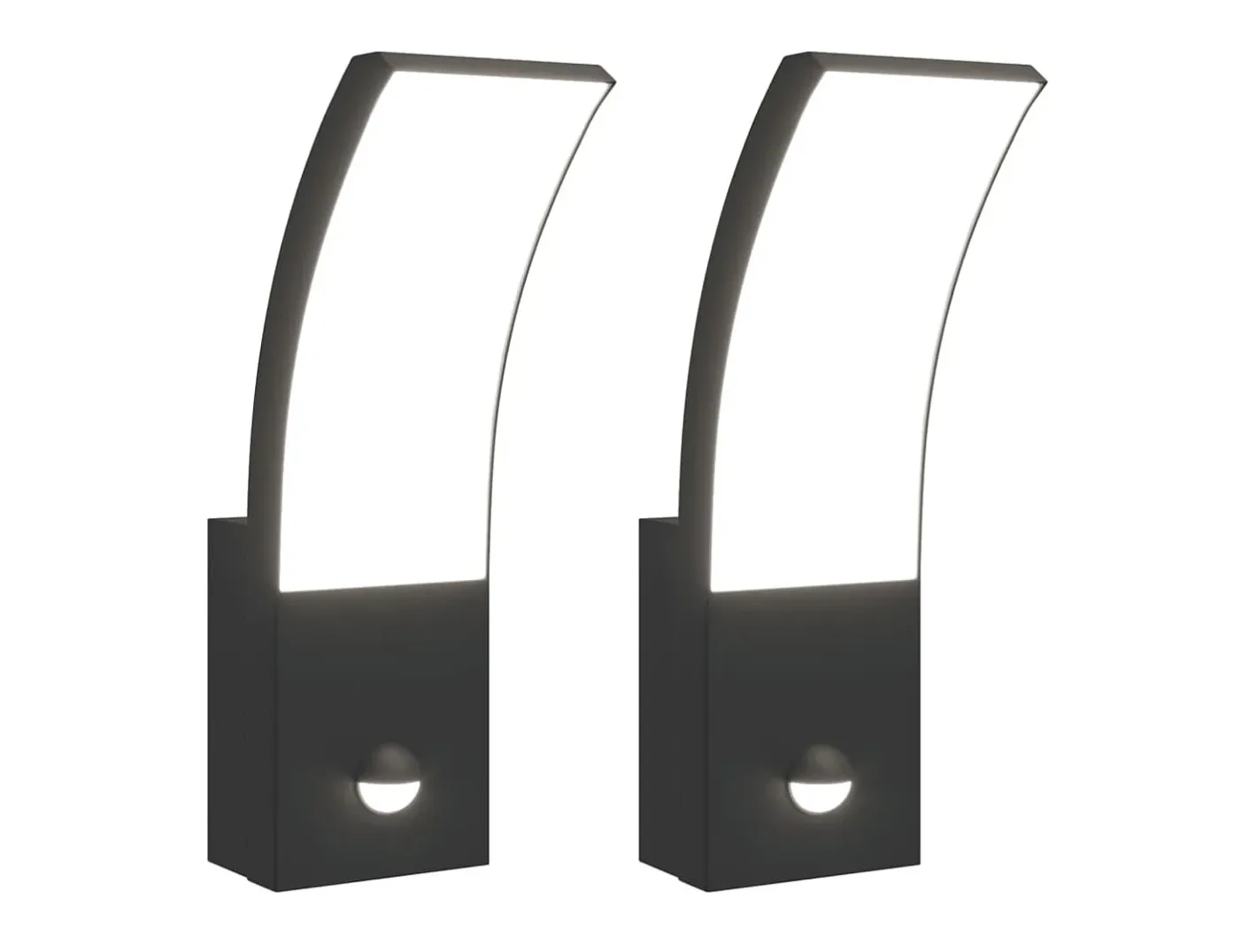 Lámparas de pared LED exterior con sensor 2 uds aluminio ES134150 Negro Sale