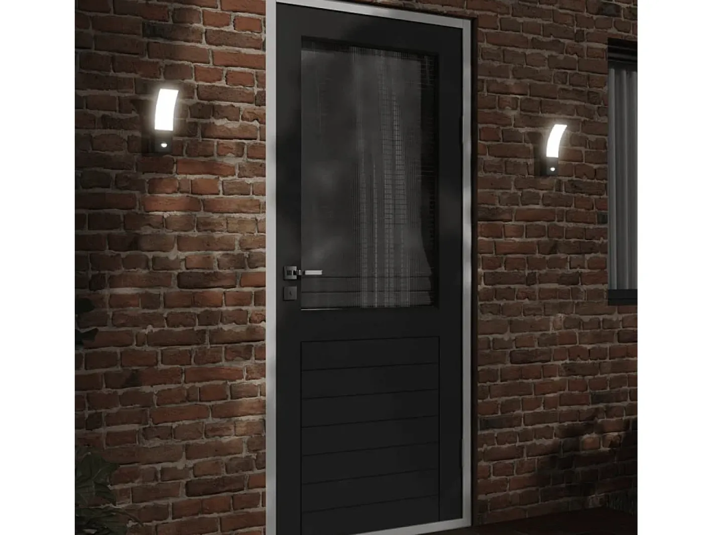 Lámparas de pared LED exterior con sensor 2 uds aluminio ES134150 Negro Sale