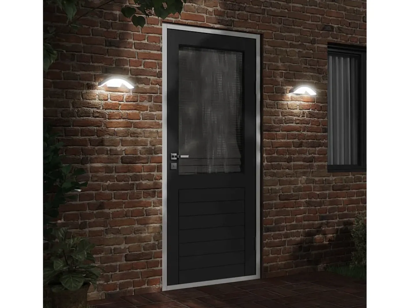 Aplique Para Pared-Lámparas de pared LED exterior con sensor 2 uds aluminio ES415522 Blanco