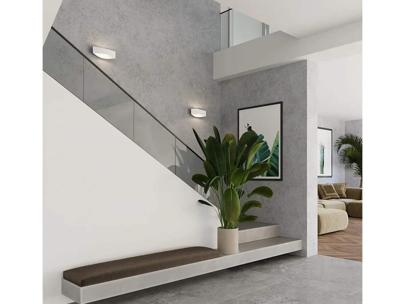 Sollux Lighting Aplique Para Pared-Lámparas de pared Litim moderno de acero - 1 fuentes luminosas 4000K - L.12 x A.12 cm - Blanco