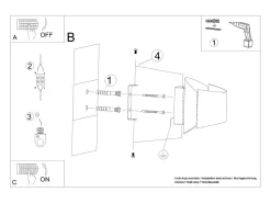 Sollux Lighting Aplique Para Pared-Lámparas de pared Litim moderno de acero - 1 fuentes luminosas 4000K - L.12 x A.12 cm - Blanco