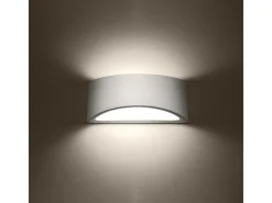 Sollux Lighting Aplique Para Pared-Lámparas de pared Litte moderno de cerámica - 1 fuentes luminosas 4000K - L.31,5 x A.14,5 cm - Blanco