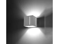 Sollux Lighting Aplique Para Pared-Lámparas de pared Luminara moderno de aluminio - 1 fuentes luminosas 4000K - L.10 x A.10 cm - Blanco