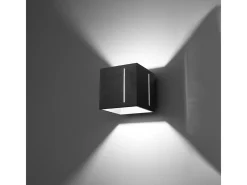 Sollux Lighting Aplique Para Pared-Lámparas de pared Luminara moderno de aluminio - 1 fuentes luminosas 4000K - L.10 x A.10 cm - Negro