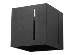 Sollux Lighting Aplique Para Pared-Lámparas de pared Luminara moderno de aluminio - 1 fuentes luminosas 4000K - L.10 x A.10 cm - Negro