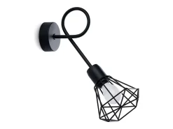Sollux Lighting Aplique Para Pared-Lámparas de pared Lunova moderno de acero - 1 fuentes luminosas 3000K - L.15 x A.30 cm - Negro