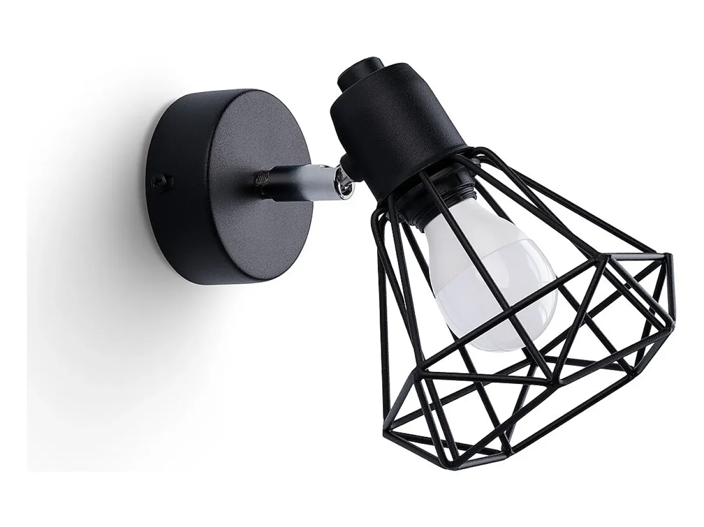 Sollux Lighting Lámparas de pared Lunova moderno de acero - 1 fuentes luminosas 3000K - L.18 x A.18 cm - Negro Discount