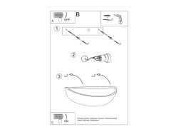 Online Sollux Lighting Lámparas de pared Luxis moderno de cerámica/vidrio - 1 fuentes luminosas 3000K - L.34 x A.8 cm - Blanco