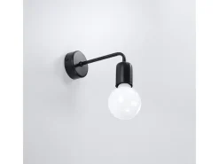 Discount Sollux Lighting Lámparas de pared Luxra desván de acero - 1 fuentes luminosas 3000K - L.8 x A.8 cm - Negro