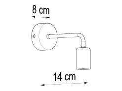 Discount Sollux Lighting Lámparas de pared Luxra desván de acero - 1 fuentes luminosas 3000K - L.8 x A.8 cm - Negro