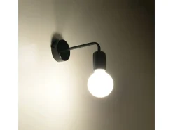 Sollux Lighting Aplique Para Pared-Lámparas de pared Luxra desván de acero - 1 fuentes luminosas 4000K - L.8 x A.8 cm - Negro