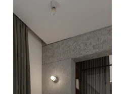 Sollux Lighting Aplique Para Pared-Lámparas de pared Nalvado industrial de concreto - 1 fuentes luminosas 4000K - L.10 x A.10 cm - Gris