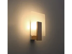Sollux Lighting Aplique Para Pared-Lámparas de pared Nappo escandinavo de madera/vidrio - 1 fuentes luminosas 4000K - L.16 x A.30,5 cm - madera natural Color natural claro