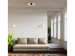 Clearance Sollux Lighting Lámparas de pared Nerilo moderno de madera/vidrio - 2 fuentes luminosas 4000K - L.33 x A.14 cm - wengué/blanco Beige