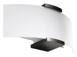 Clearance Sollux Lighting Lámparas de pared Nerilo moderno de madera/vidrio - 2 fuentes luminosas 4000K - L.33 x A.14 cm - wengué/blanco Beige