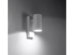 New Sollux Lighting Lámparas de pared Nutiq moderno de acero - 1 fuentes luminosas 4000K - L.6 x A.15 cm - Blanco