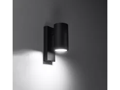 Hot Sollux Lighting Lámparas de pared Nutiq moderno de acero - 1 fuentes luminosas 4000K - L.6 x A.15 cm - Negro
