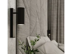 Hot Sollux Lighting Lámparas de pared Nutiq moderno de acero - 1 fuentes luminosas 4000K - L.6 x A.15 cm - Negro