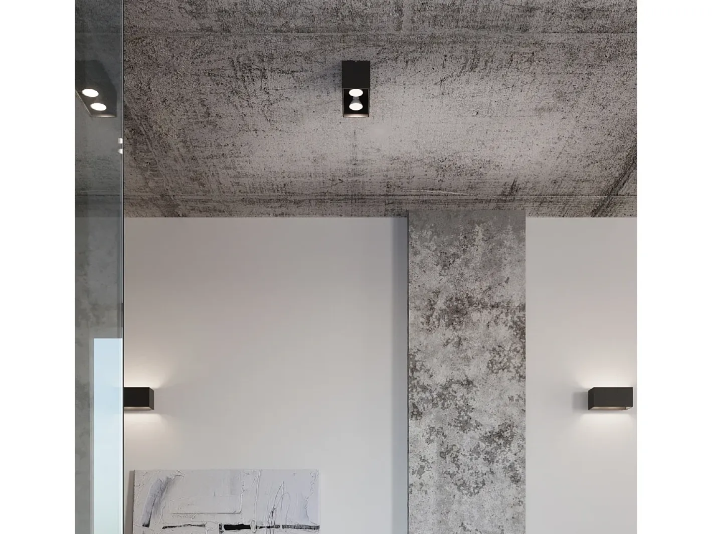 Sollux Lighting Lámparas de pared Quadx maxi moderno de aluminio - 2 fuentes luminosas 3000K - L.20 x A.10 cm - Gris New