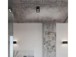 Sollux Lighting Aplique Para Pared-Lámparas de pared Quadx maxi moderno de aluminio - 2 fuentes luminosas 4000K - L.20 x A.10 cm - Gris