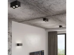 Sollux Lighting Aplique Para Pared-Lámparas de pared Quadx maxi moderno de aluminio - 2 fuentes luminosas 4000K - L.20 x A.10 cm - Gris