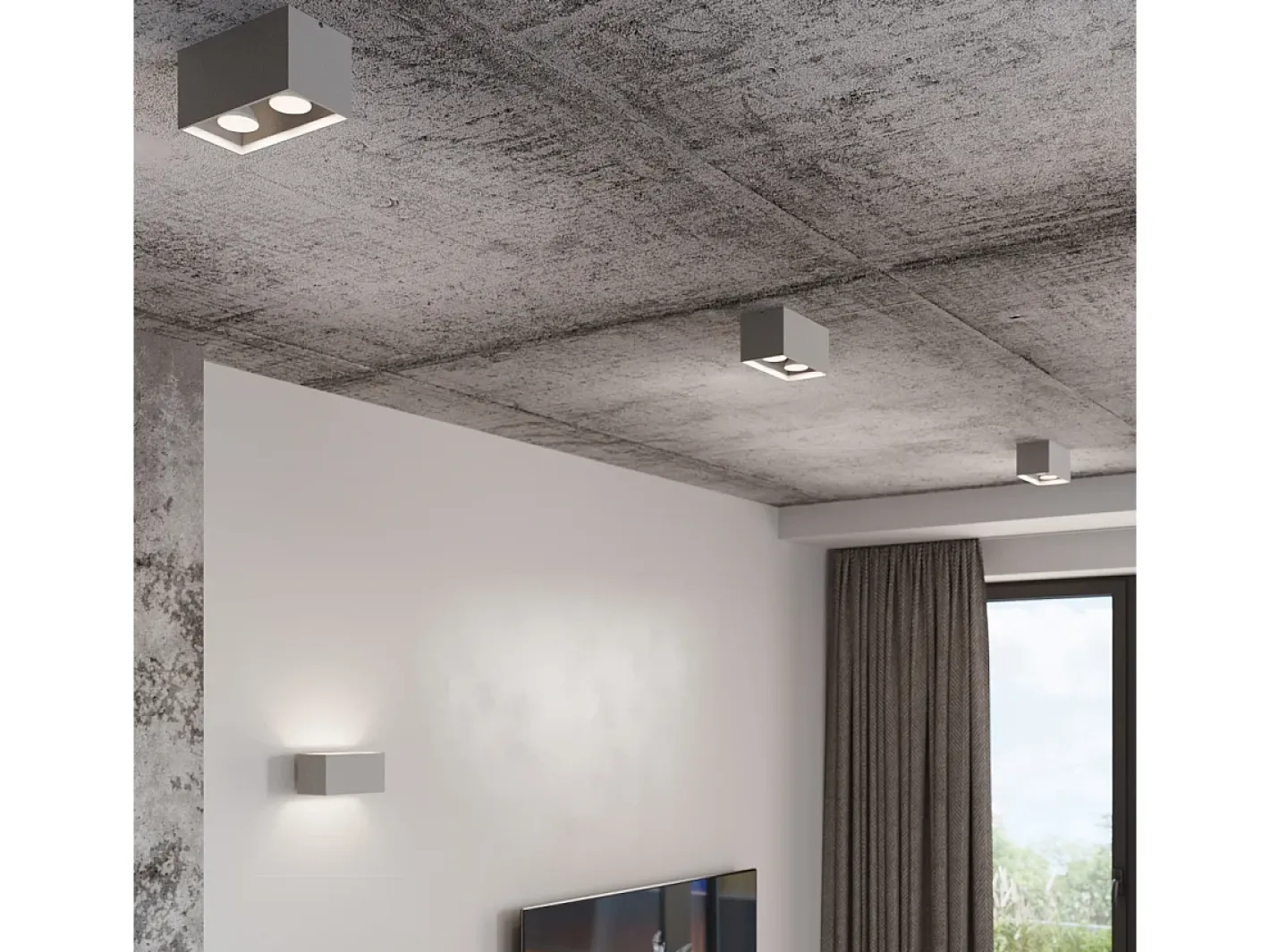 Sollux Lighting Lámparas de pared Quadx maxi moderno de aluminio - 2 fuentes luminosas 3000K - L.20 x A.10 cm - Negro Sale