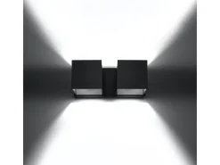 Sollux Lighting Lámparas de pared Quadx moderno de aluminio - 2 fuentes luminosas 4000K - L.26 x A.11 cm - Negro Sale