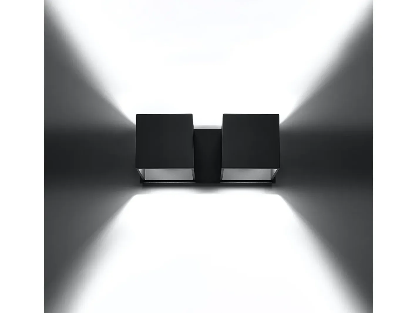 Sollux Lighting Lámparas de pared Quadx moderno de aluminio - 2 fuentes luminosas 4000K - L.26 x A.11 cm - Negro Sale