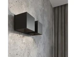 Sollux Lighting Lámparas de pared Quadx moderno de aluminio - 2 fuentes luminosas 4000K - L.26 x A.11 cm - Negro Sale