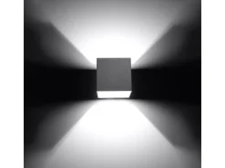 Outlet Sollux Lighting Lámparas de pared Quadx moderno de aluminio - 1 fuentes luminosas 4000K - L.10 x A.10 cm - Gris