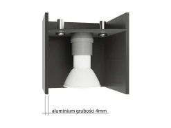 Outlet Sollux Lighting Lámparas de pared Quadx moderno de aluminio - 1 fuentes luminosas 4000K - L.10 x A.10 cm - Gris
