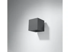 Sollux Lighting Aplique Para Pared-Lámparas de pared Quadx moderno de aluminio - 1 fuentes luminosas 3000K - L.10 x A.10 cm - antracita Gris antracita