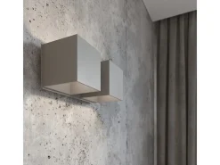 Clearance Sollux Lighting Lámparas de pared Quadx moderno de aluminio - 2 fuentes luminosas 3000K - L.26 x A.11 cm - Gris