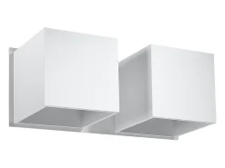Online Sollux Lighting Lámparas de pared Quadx moderno de aluminio - 2 fuentes luminosas 4000K - L.26 x A.11 cm - Blanco