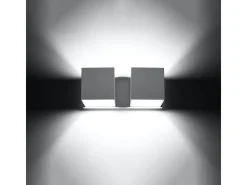 Online Sollux Lighting Lámparas de pared Quadx moderno de aluminio - 2 fuentes luminosas 4000K - L.26 x A.11 cm - Blanco