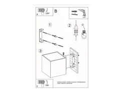 Sollux Lighting Lámparas de pared Quadx moderno de aluminio - 1 fuentes luminosas 3000K - L.10 x A.10 cm - Gris New