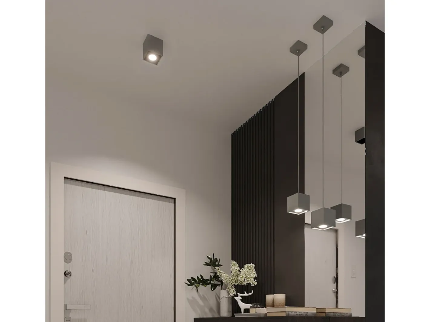 Sollux Lighting Lámparas de pared Quadx moderno de aluminio - 1 fuentes luminosas 3000K - L.10 x A.10 cm - Gris New