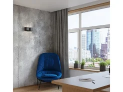 Sollux Lighting Lámparas de pared Quadx moderno de aluminio - 2 fuentes luminosas 3000K - L.26 x A.11 cm - Negro Clearance