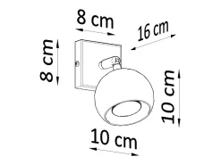 Sollux Lighting Lámparas de pared Rayis moderno de acero - 1 fuentes luminosas 3000K - L.10 x A.10 cm - Negro Best