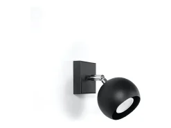 Sollux Lighting Lámparas de pared Rayis moderno de acero - 1 fuentes luminosas 3000K - L.10 x A.10 cm - Negro Best