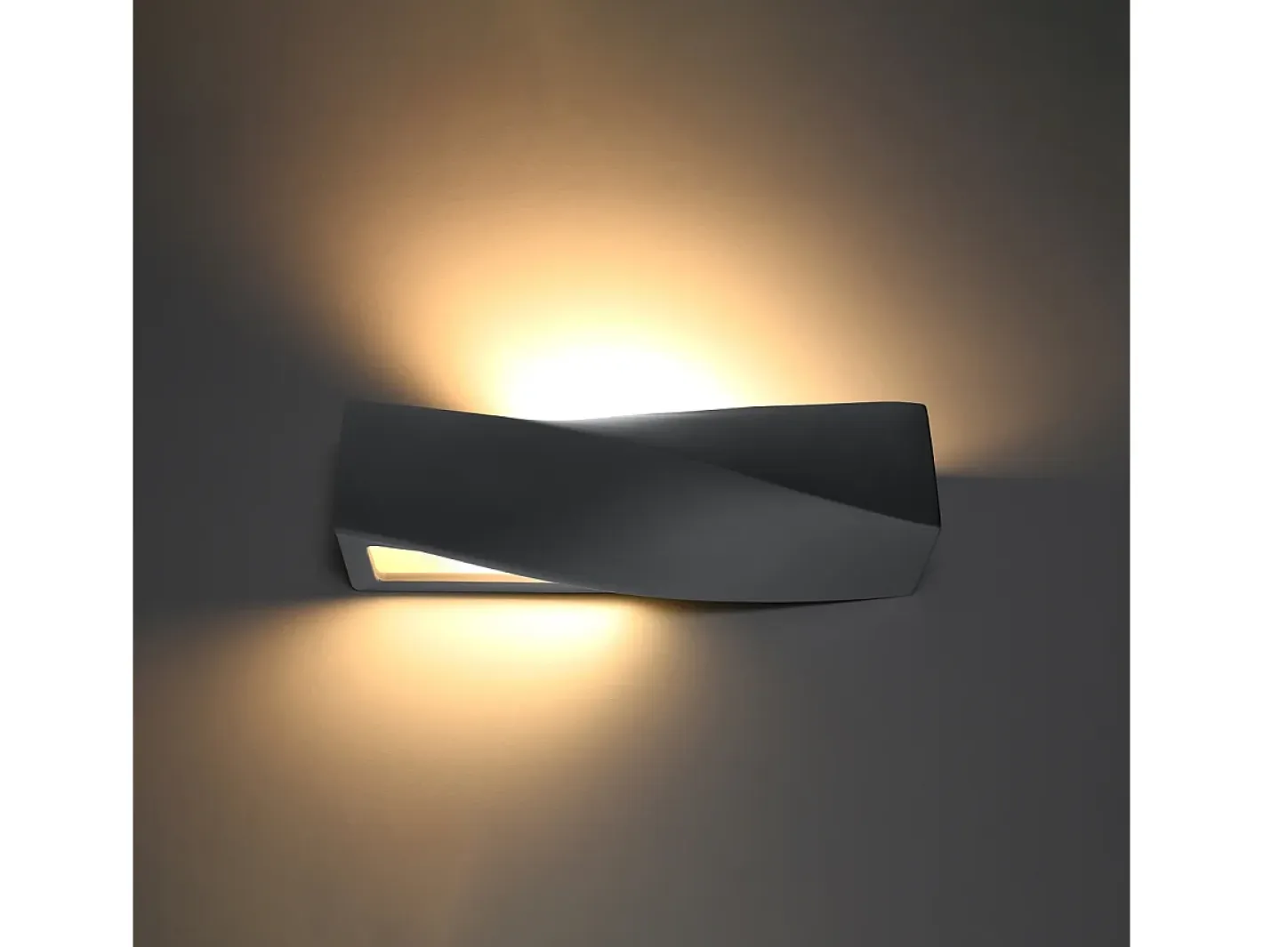 Sollux Lighting Aplique Para Pared-Lámparas de pared Sigmonix moderno de cerámica/vidrio - 1 fuentes luminosas 4000K - L.42 x A.14 cm - Gris