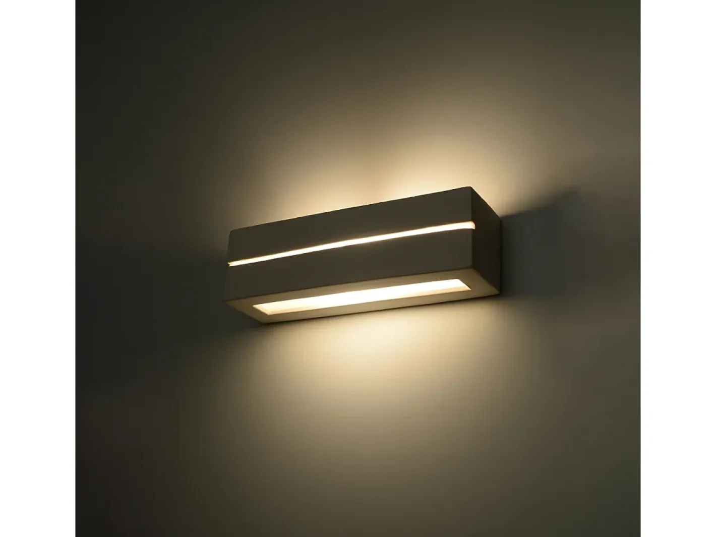 Sollux Lighting Aplique Para Pared-Lámparas de pared Solara line moderno de cerámica - 1 fuentes luminosas 4000K - L.32,5 x A.9,5 cm - Blanco