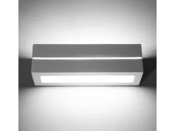 Sollux Lighting Lámparas de pared Solara line moderno de cerámica - 1 fuentes luminosas 3000K - L.32,5 x A.9,5 cm - Blanco New