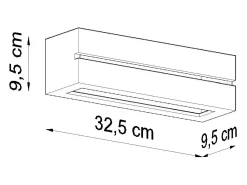 Sollux Lighting Lámparas de pared Solara line moderno de cerámica - 1 fuentes luminosas 3000K - L.32,5 x A.9,5 cm - Blanco New