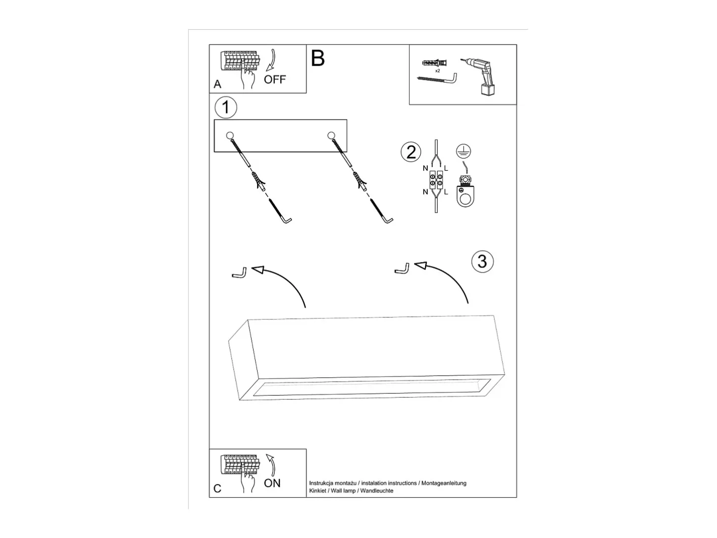 Sollux Lighting Aplique Para Pared-Lámparas de pared Solara moderno de hormigón/vidrio - 2 fuentes luminosas 3000K - L.50 x A.10 cm - Gris
