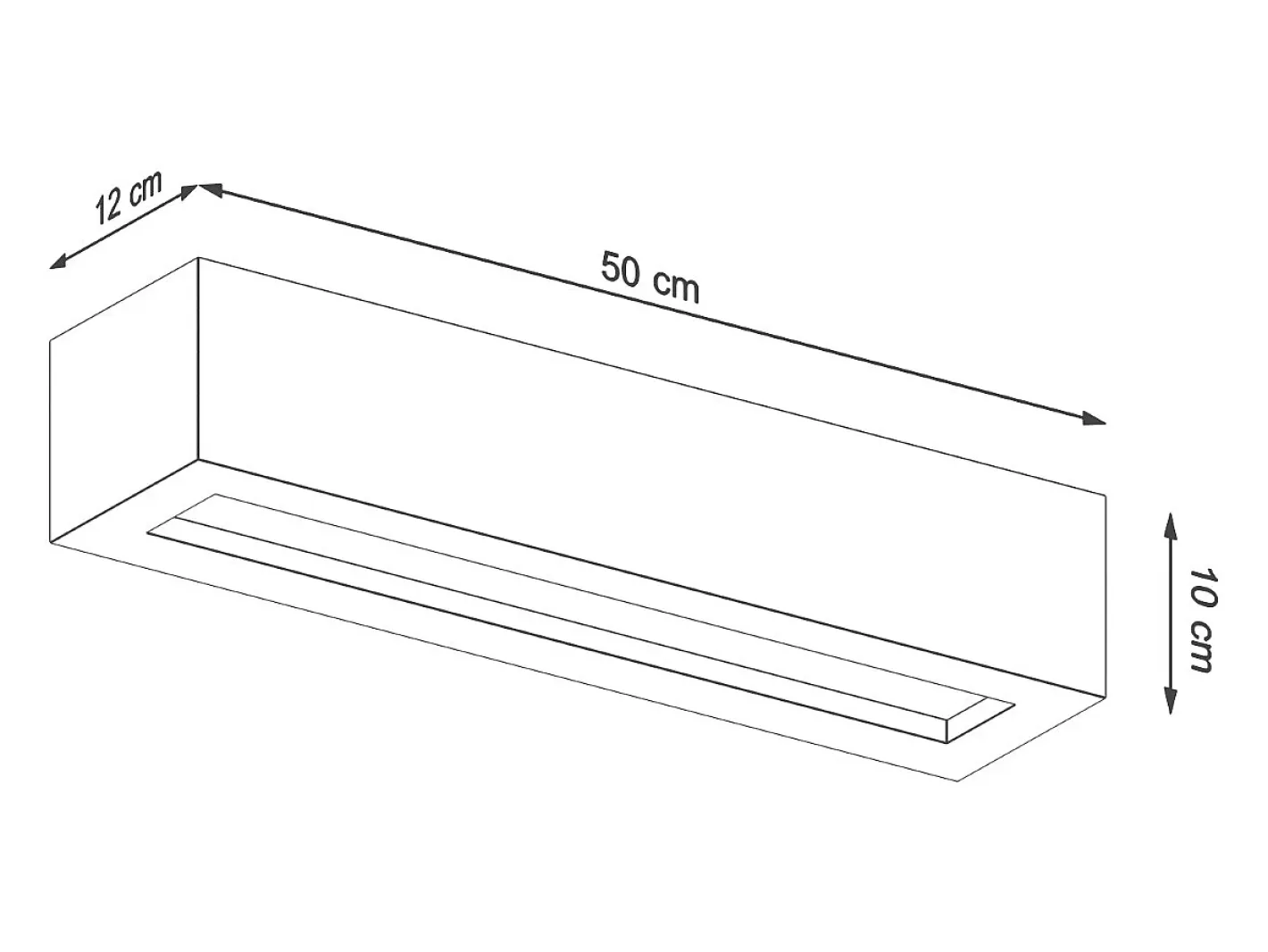 Sollux Lighting Aplique Para Pared-Lámparas de pared Solara moderno de hormigón/vidrio - 2 fuentes luminosas 3000K - L.50 x A.10 cm - Gris