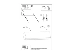 Sollux Lighting Lámparas de pared Solara moderno de hormigón/vidrio - 2 fuentes luminosas 4000K - L.50 x A.10 cm - Gris Outlet